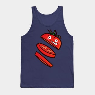 Cute sliced tomato smiling Tank Top